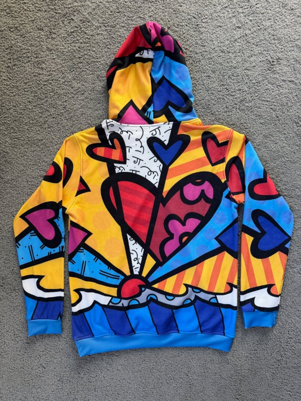 Fresh Hoods x Romero Britto New Day Pop Art Graphic Fleece Hoodie Multicolor - Picture 10 of 13
